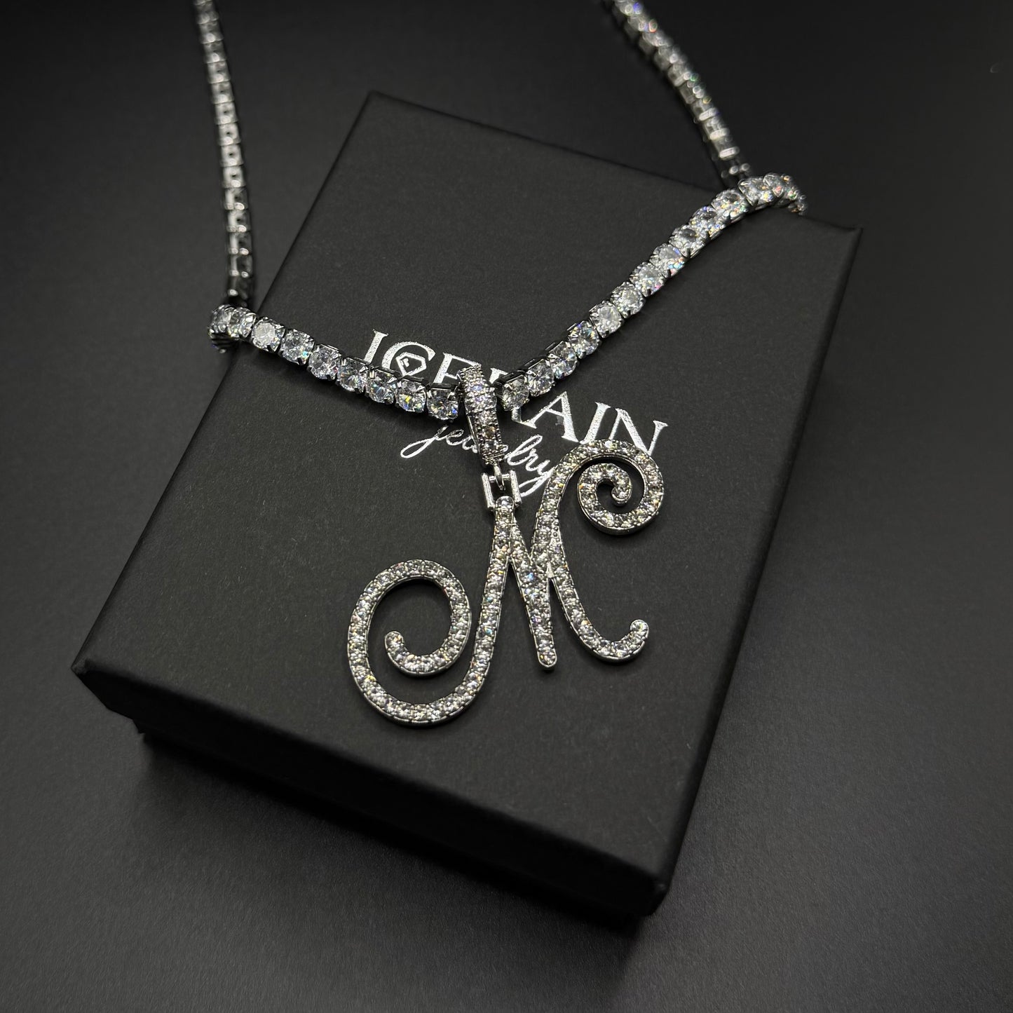 PERSONALISIERTE ICED OUT ANFANGSBUCHSTABEN "CUBIC" KETTE - ICERAIN JEWELRY