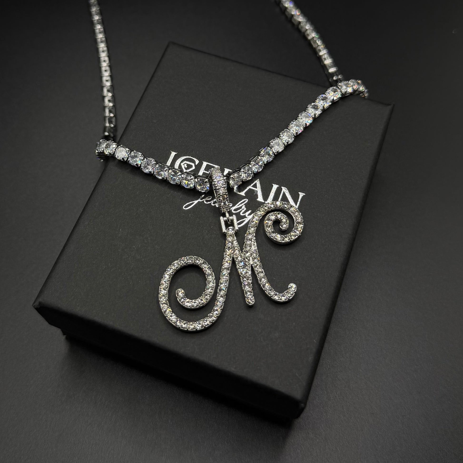 PERSONALISIERTE ICED OUT ANFANGSBUCHSTABEN "CUBIC" KETTE - ICERAIN JEWELRY