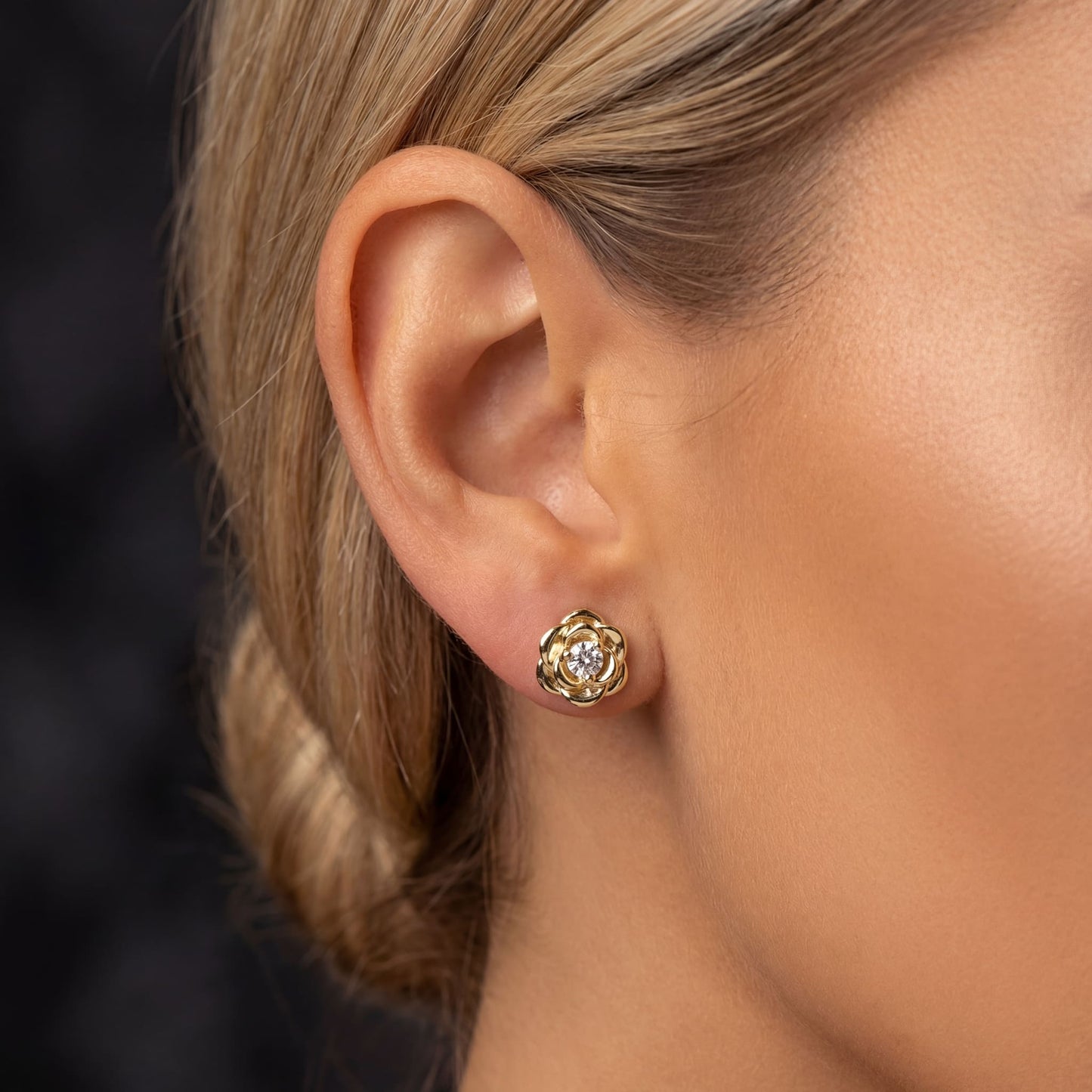 ICED OUT "GOLD ROSE" OHRRINGE - ICERAIN JEWELRY