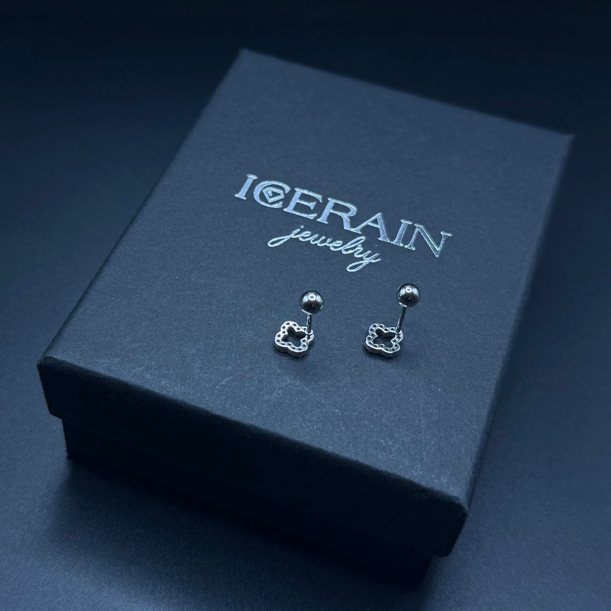 ICED OUT "CLOVER" OHRRINGE - ICERAIN JEWELRY