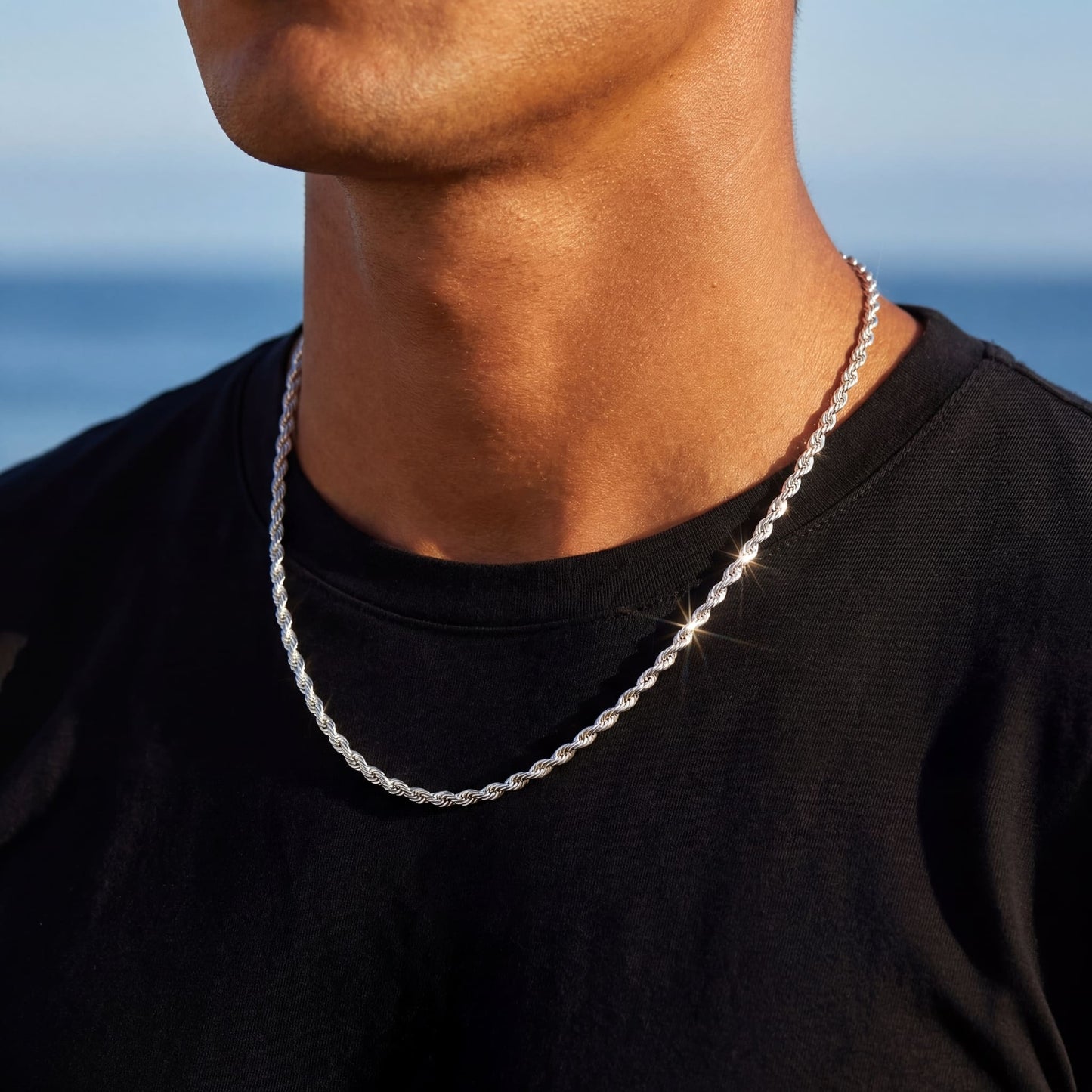 SALE | 925S SILVER 2,3MM 50CM "ROPE" KETTE - ICERAIN JEWELRY