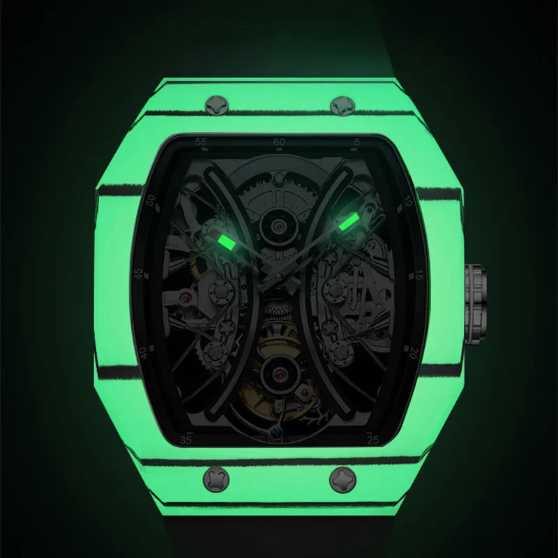 EDELSTAHL 50MM "SKELETON" UHR