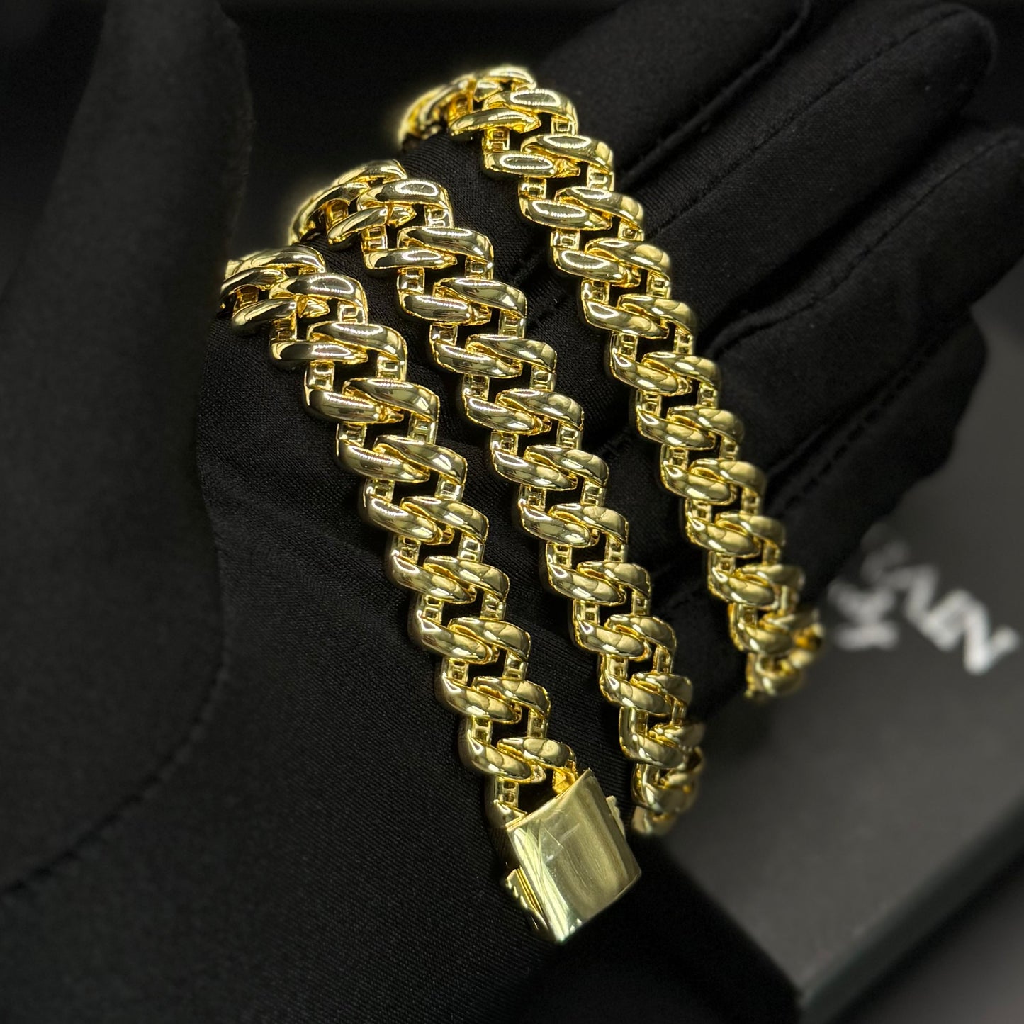 ICED OUT 12MM "GOLD PRONG CUBAN V2" KETTE - ICERAIN JEWELRY