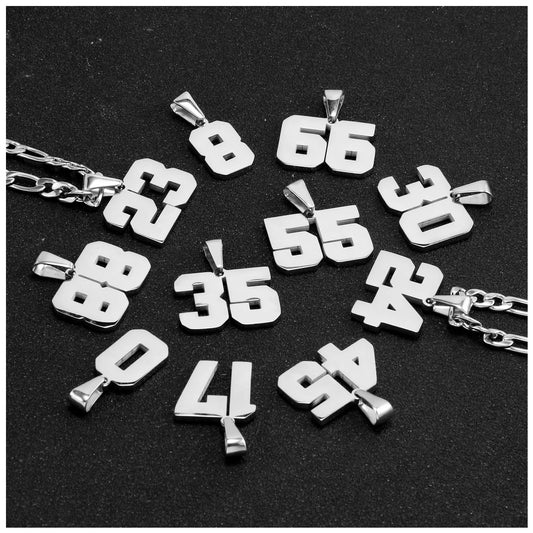 PERSONALISIERTE EDELSTAHL "NUMBER 0-99" KETTE - ICERAIN JEWELRY