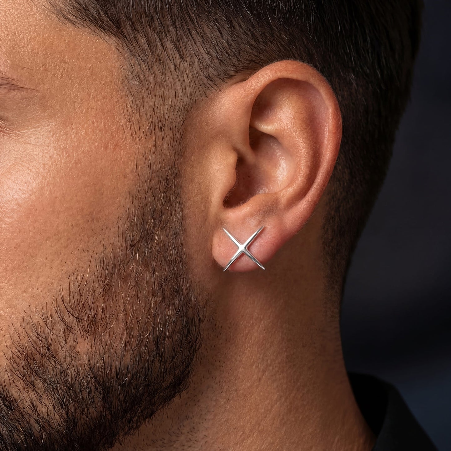 925S SILVER "SILVER X" OHRRINGE - ICERAIN JEWELRY