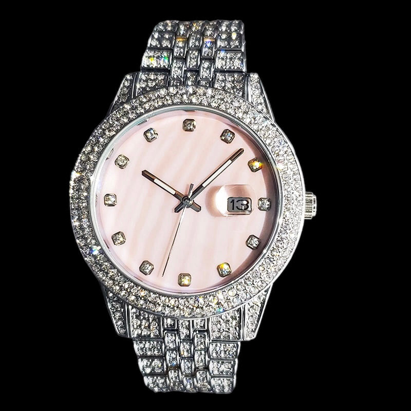 Luxus Designer Iced Out "Principessa" Uhr + Box + Armbandkürzer