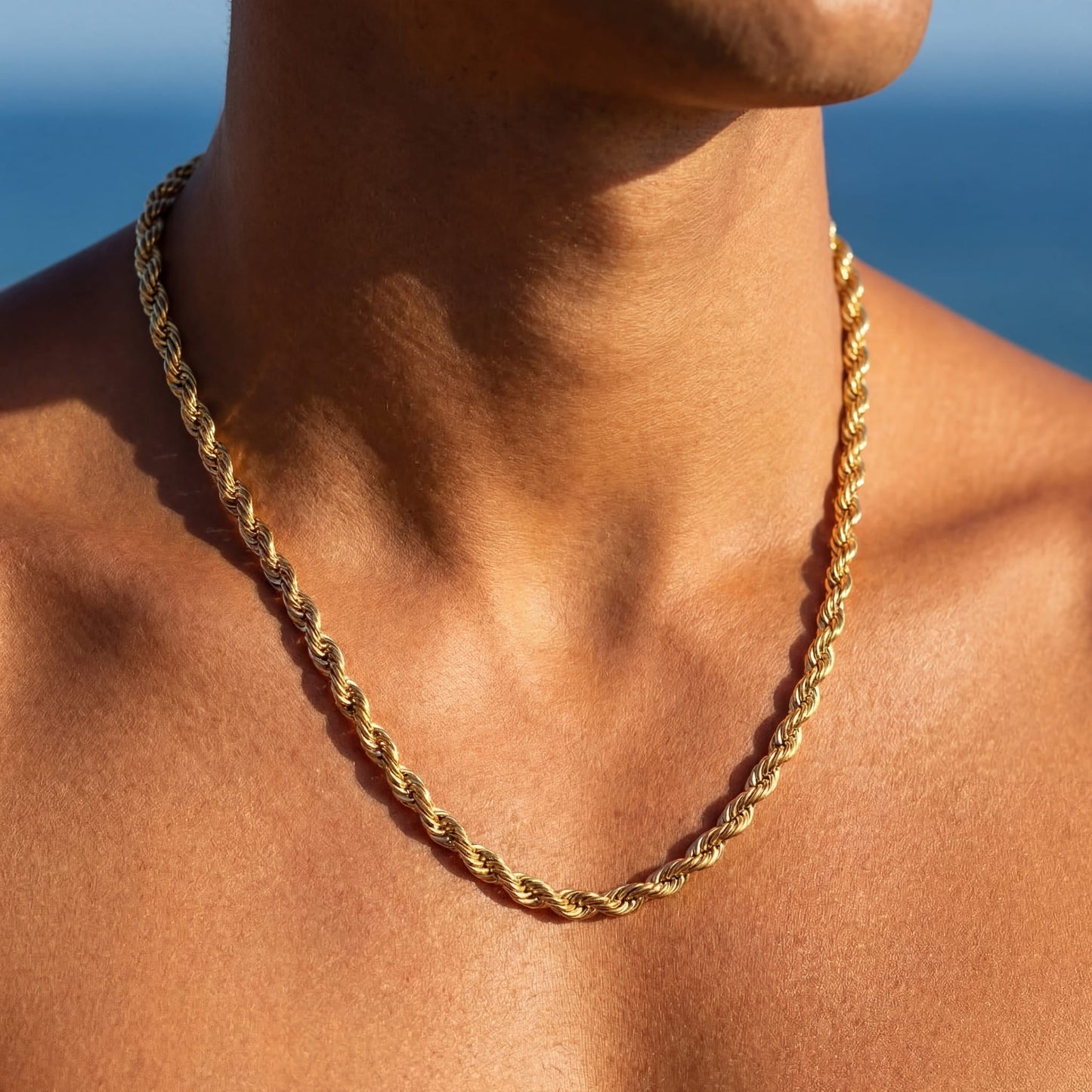 SALE |  EDELSTAHL 3MM 60CM "GOLD ROPE" KETTE