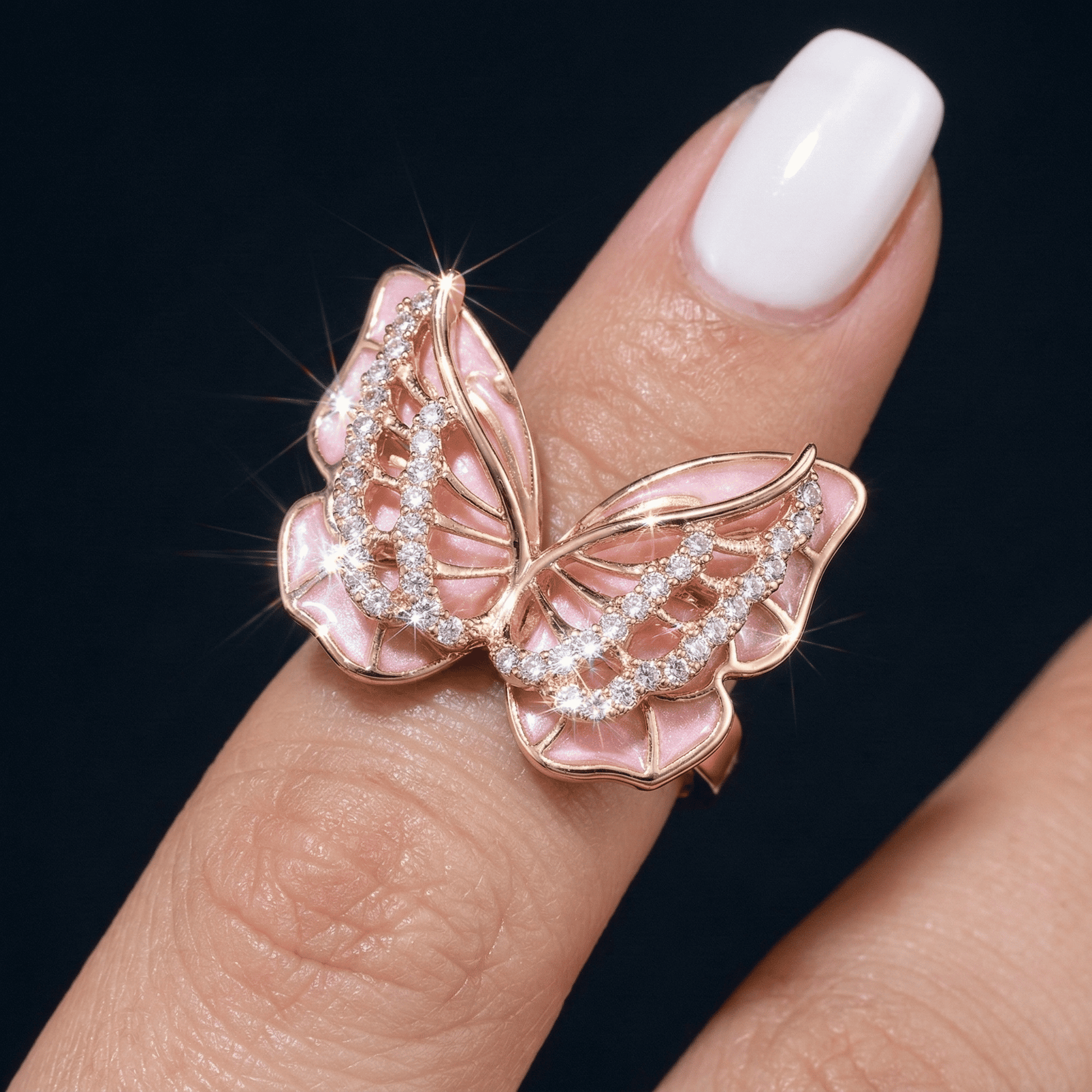 ICED OUT "PINK BUTTEFLY" RING - ICERAIN JEWELRY