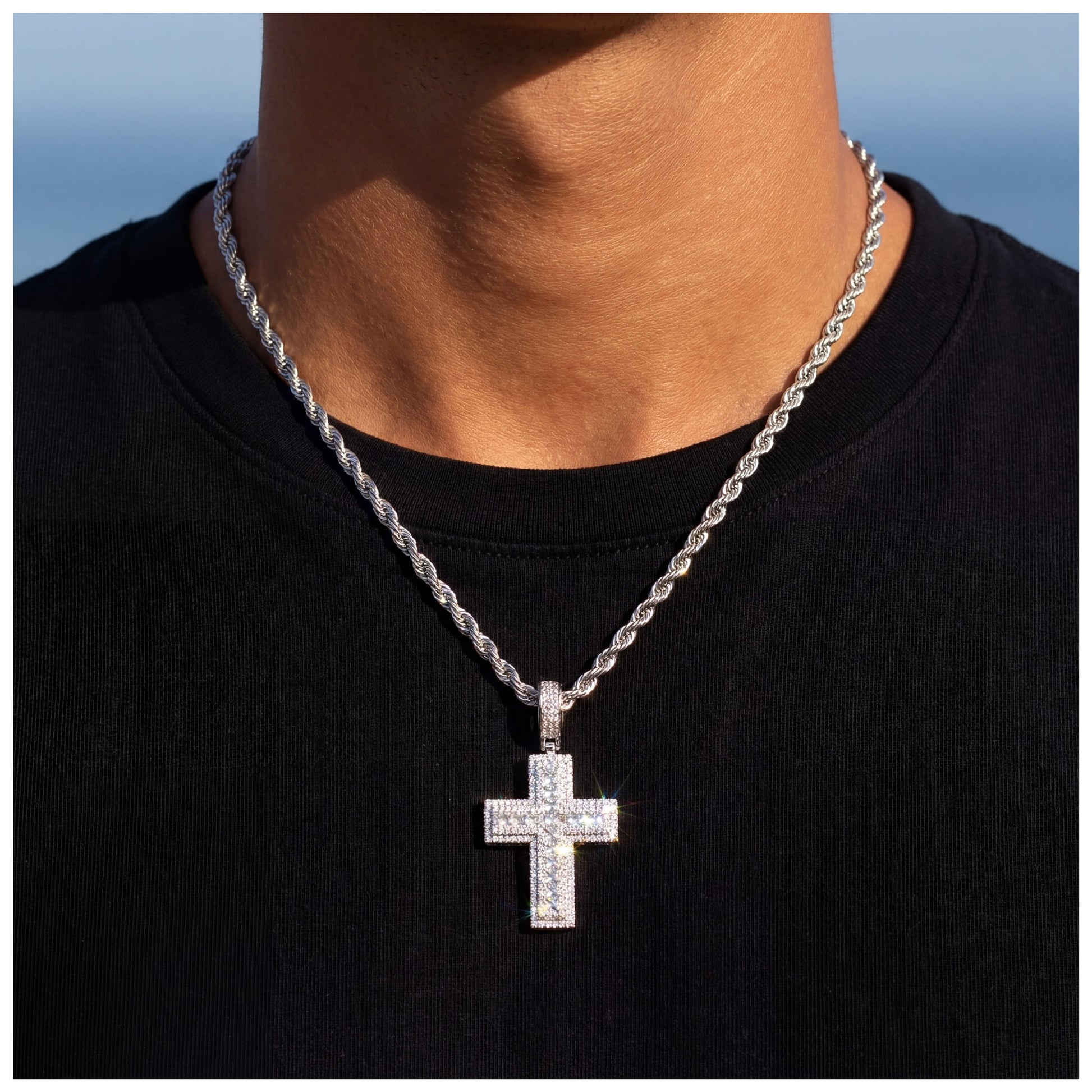 ICED OUT "CROSS V6" KETTE - ICERAIN JEWELRY