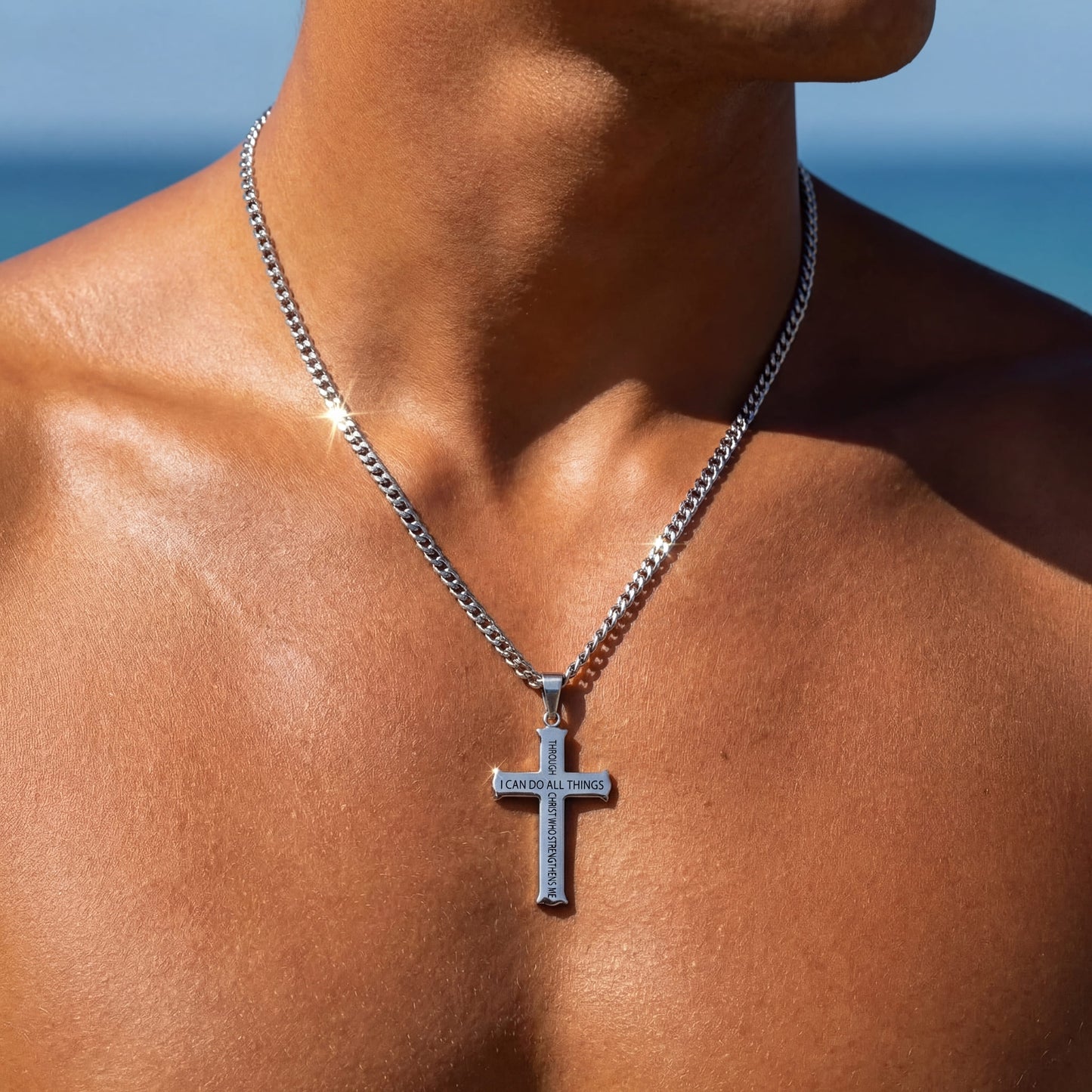 EDELSTAHL "BELIEVE CROSS" KETTE - ICERAIN JEWELRY