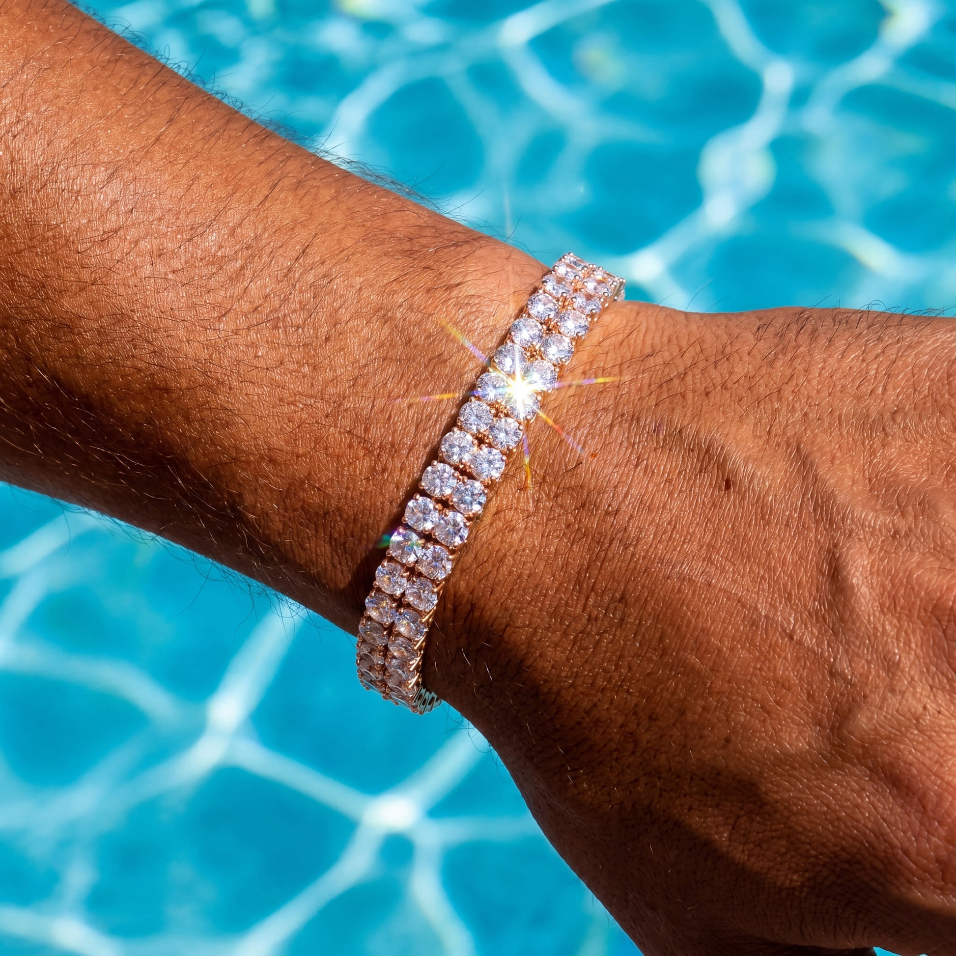 ICED OUT 8MM "DOUBLE ROW TENNIS" ARMBAND - ICERAIN JEWELRY
