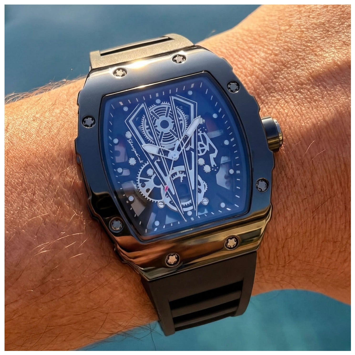SALE | EDELSTAHL "BLACK CASSANO" UHR - ICERAIN JEWELRY