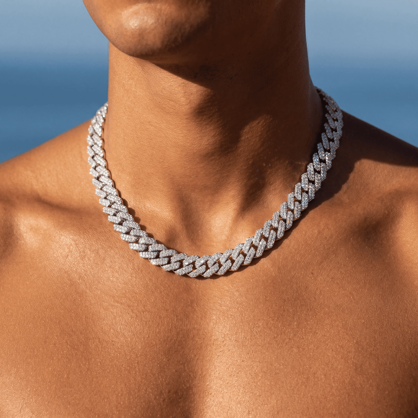 SALE | ICED OUT 10MM 55CM "SILVER PRONG CUBAN" KETTE [HEAVY VERSION] - ICERAIN JEWELRY