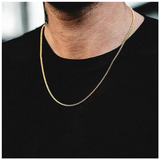 925S SILVER 18K GOLD "ROPE" KETTE - ICERAIN JEWELRY