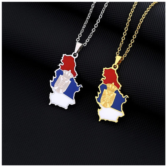 EDELSTAHL "SERBIA" LÄNDERKETTE - ICERAIN JEWELRY