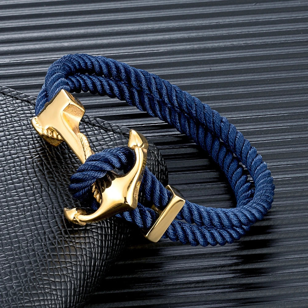 STOFF/EDELSTAHL "ANCHOR" ARMBAND - ICERAIN JEWELRY