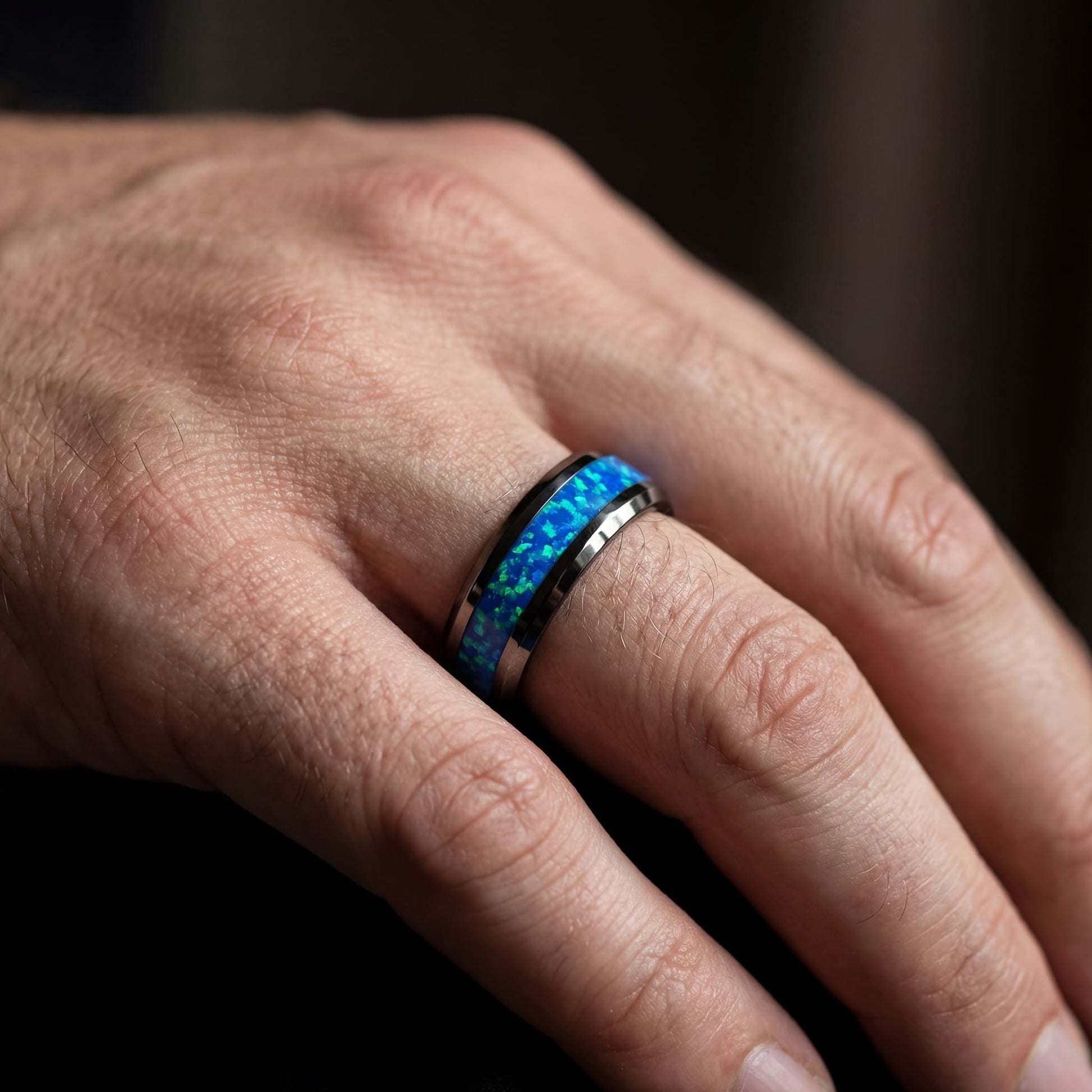 EDELSTAHL "BLUEFIRE" RING - ICERAIN JEWELRY