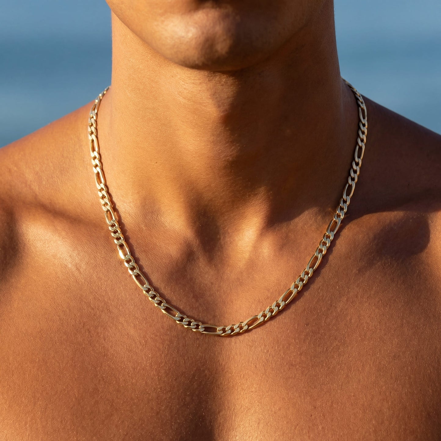 925S SILVER 18K GOLD "FIGARO" KETTE [PREMIUM VERSION] - ICERAIN JEWELRY