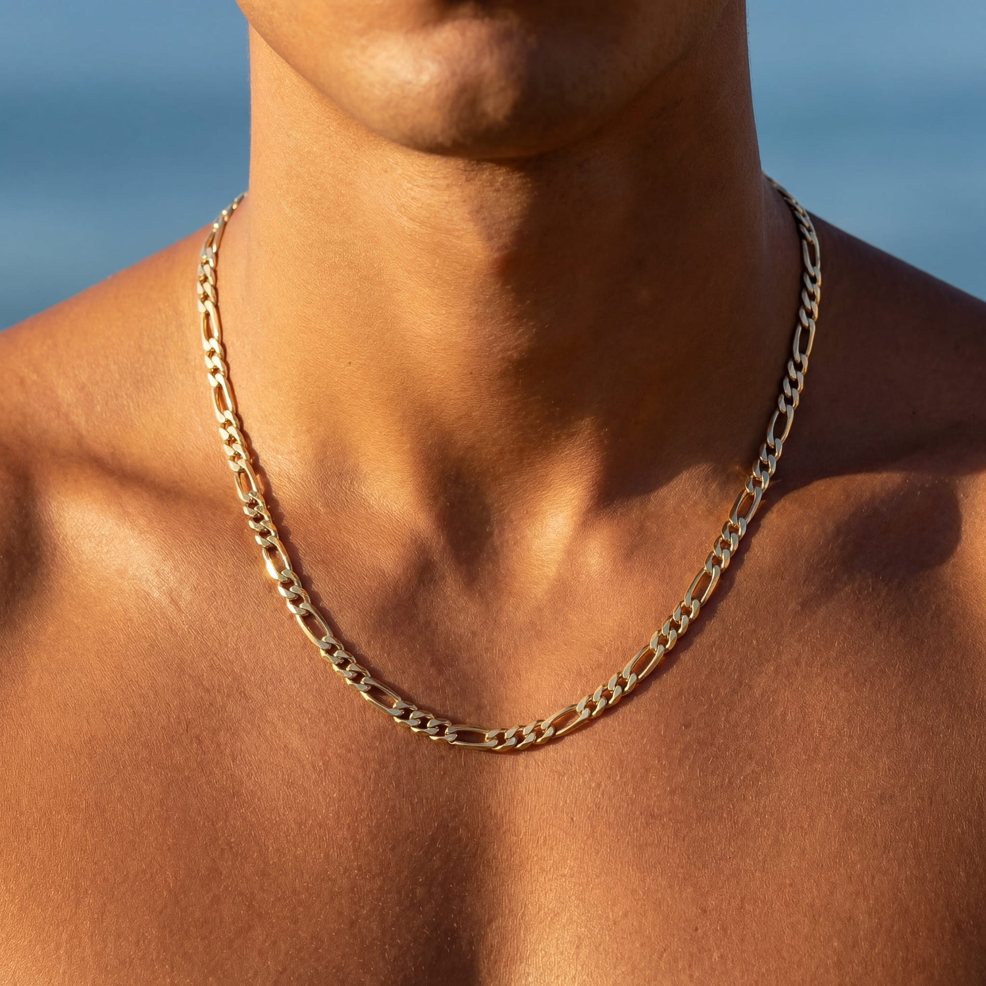 925S SILVER 18K GOLD "FIGARO" KETTE [PREMIUM VERSION] - ICERAIN JEWELRY