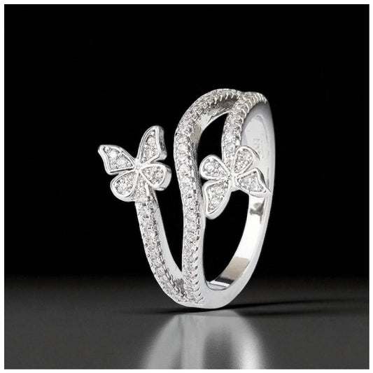 ICED OUT "DOUBLE BUTTERFLY V2" RING - ICERAIN JEWELRY