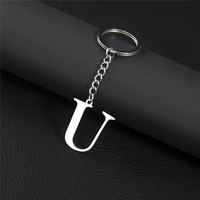 PERSONALISIERTER EDELSTAHL ANFANGSBUCHSTABE "FLISH" SCHLÜSSELANHÄNGER - ICERAIN JEWELRY