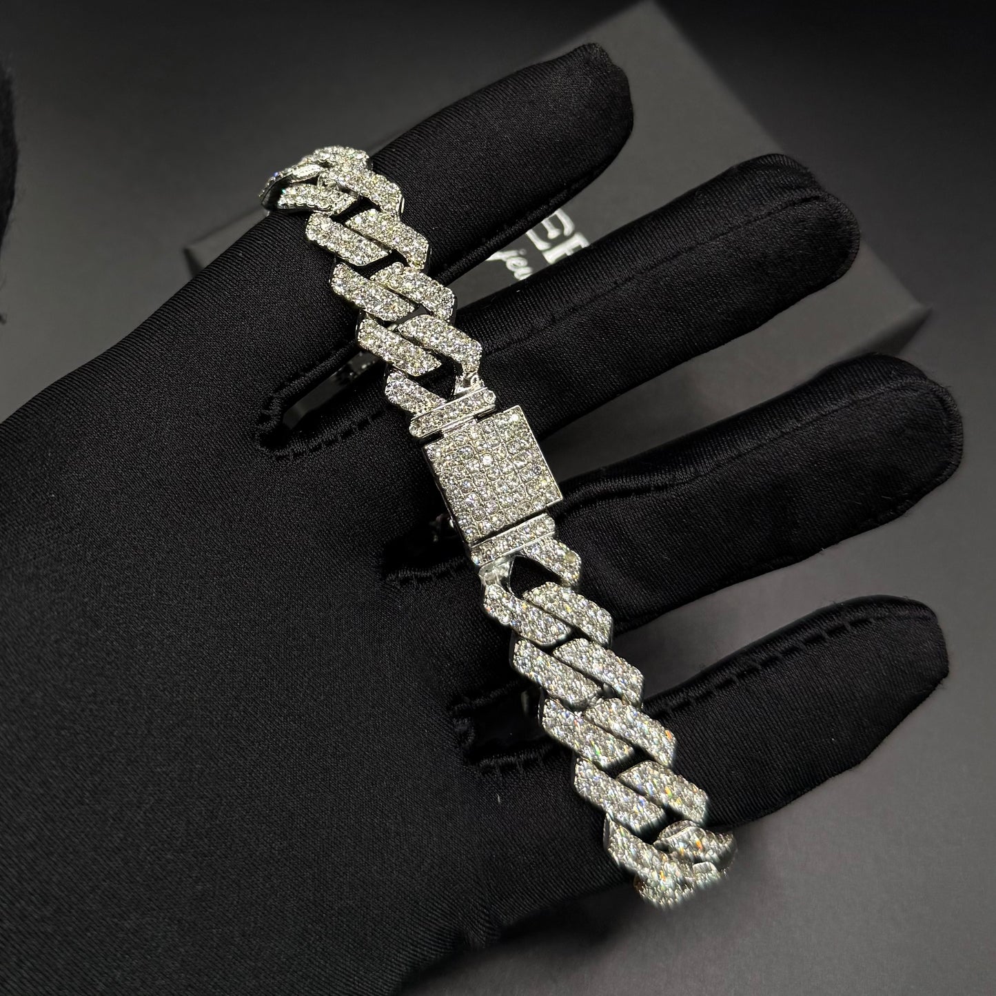 ICED OUT 14MM 4-IN-1 "SILVER PRONG" SCHMUCKSET (2 HALSKETTEN + ARMBAND + UHR) - ICERAIN JEWELRY