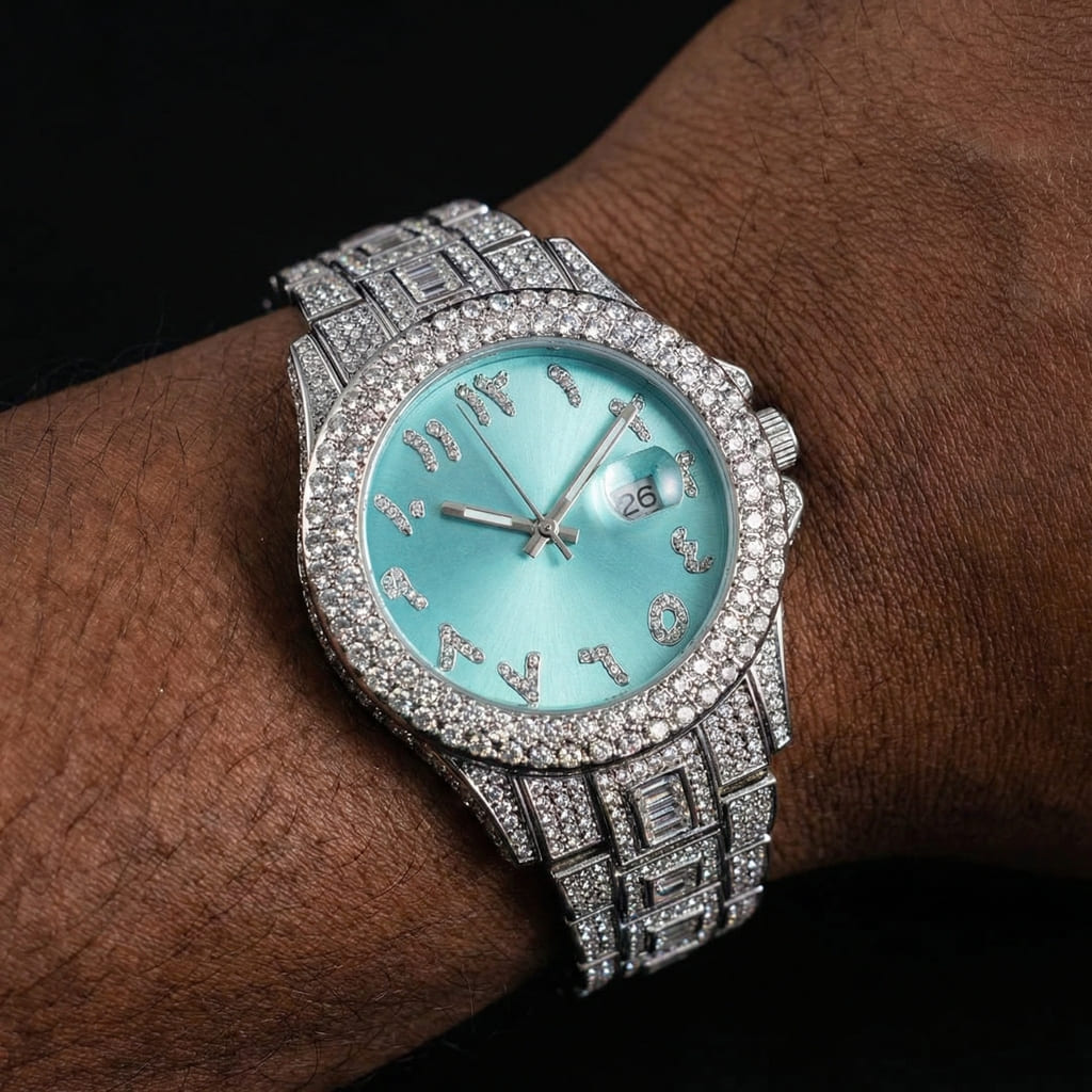 ICED OUT "ARABIC" UHR - ICERAIN JEWELRY