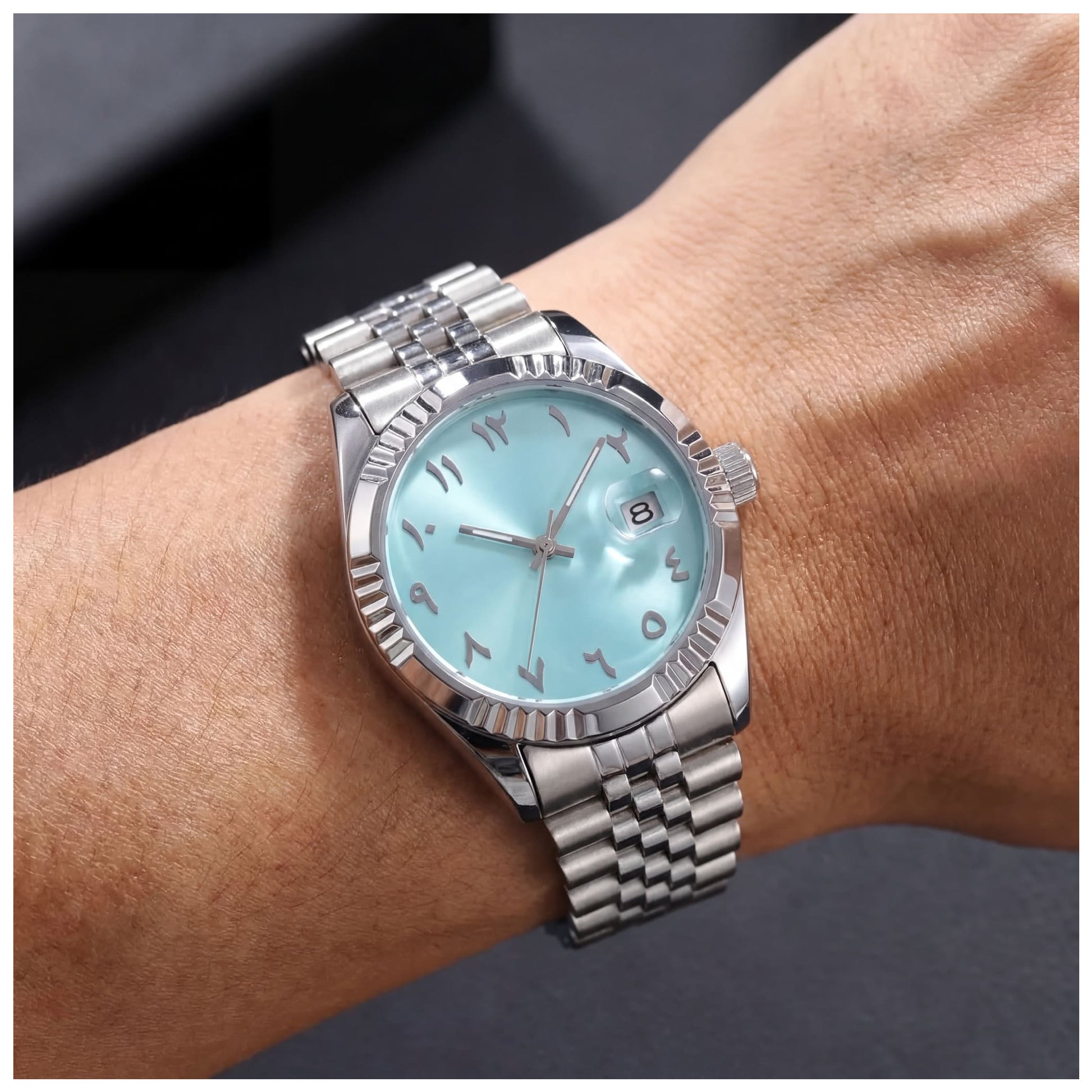 EDELSTAHL AUTOMATIK "ARABIC" UHR - ICERAIN JEWELRY