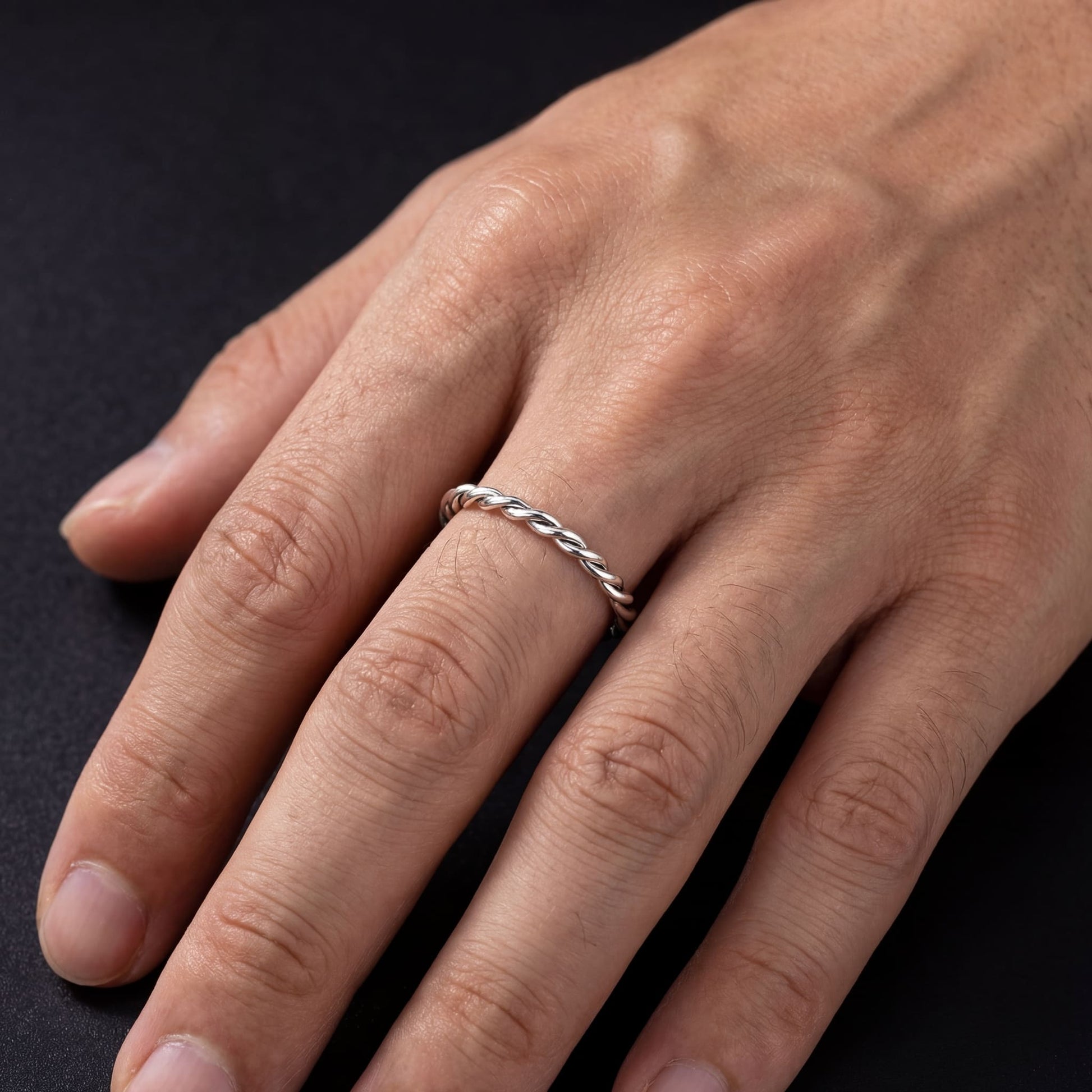 925S SILVER "ROPE" RING - ICERAIN JEWELRY