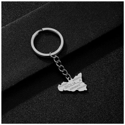 EDELSTAHL "ITALY SICILIA V4" SCHLÜSSELANHÄNGER - ICERAIN JEWELRY