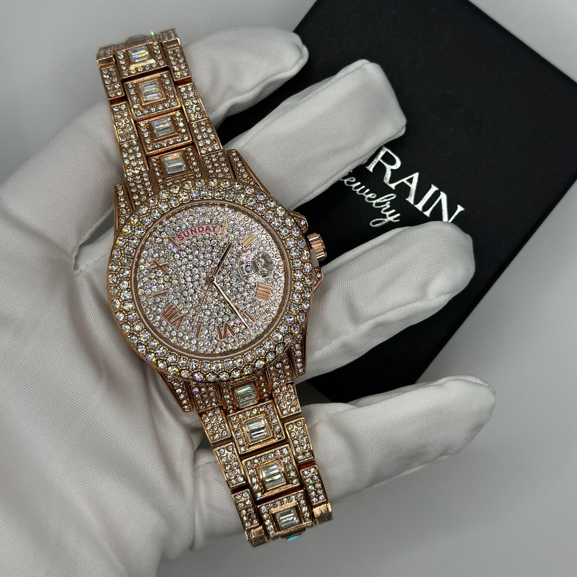 Luxus Designer Iced Out "Paramone" Uhr + Box + Armbandkürzer - ICERAIN JEWELRY