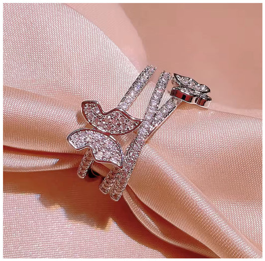 ICED OUT "DOUBLE BUTTERFLY" RING - ICERAIN JEWELRY