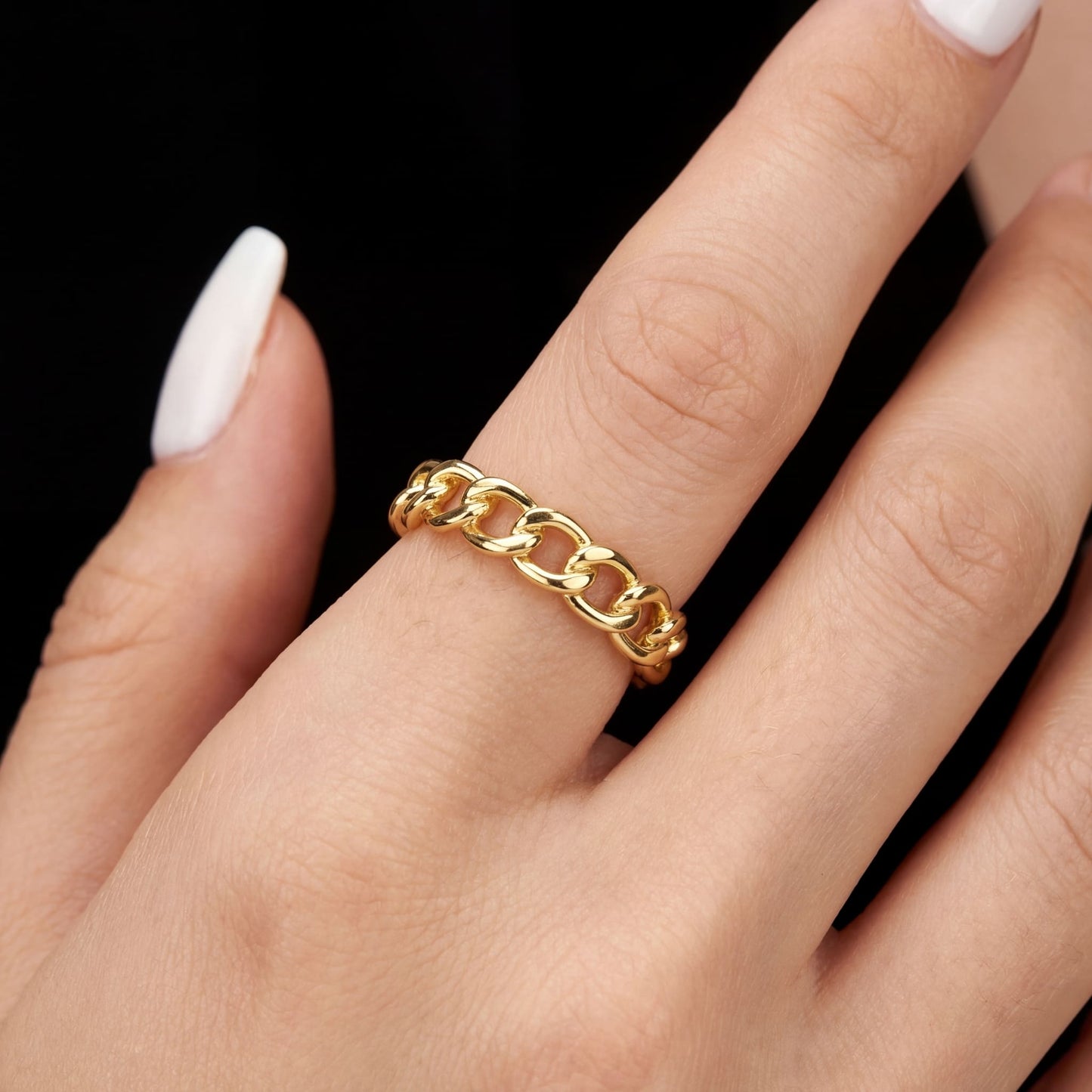 925S SILVER "GOLD CUBAN" RING - ICERAIN JEWELRY
