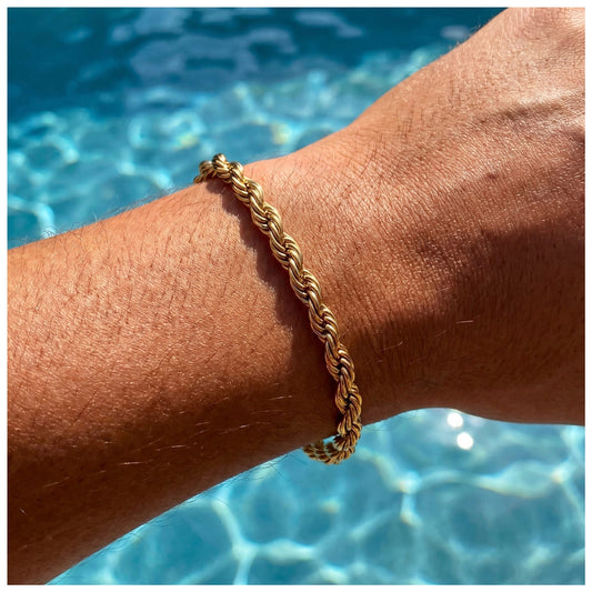 SALE | EDELSTAHL 3MM 20CM "GOLD ROPE" ARMBAND - ICERAIN JEWELRY
