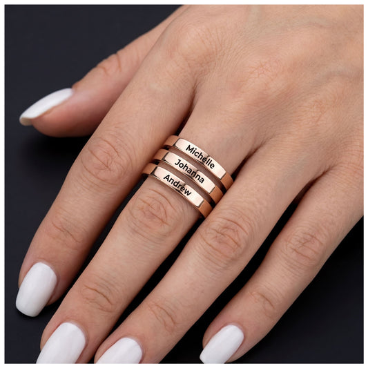 PERSONALISIERTER EDELSTAHL "PROMIZ" RING - ICERAIN JEWELRY