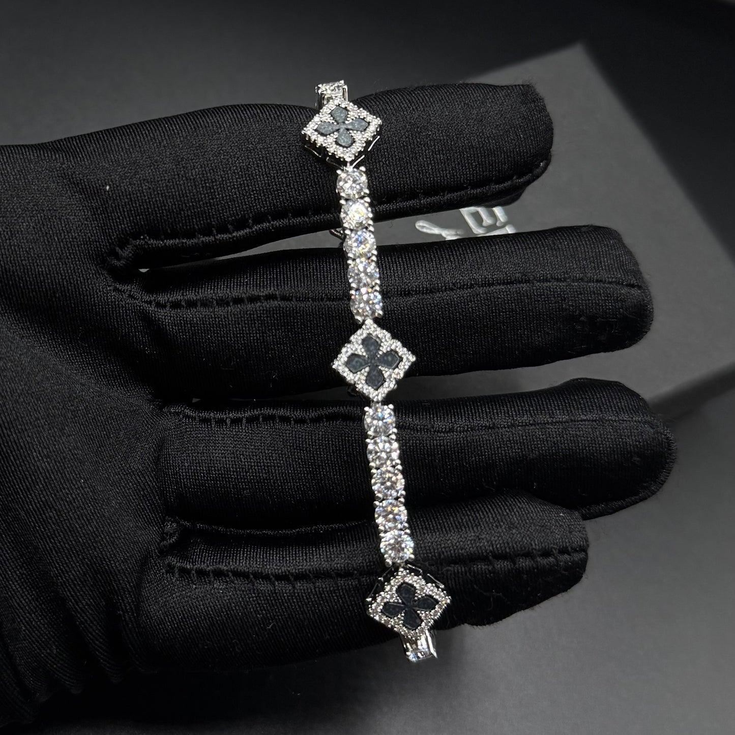 ICED OUT "BLACK CLOVER TENNIS V2" ARMBAND - ICERAIN JEWELRY