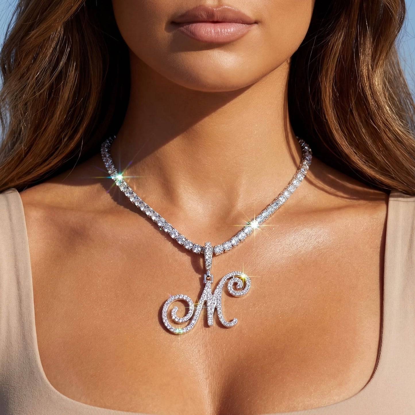 PERSONALISIERTE ICED OUT ANFANGSBUCHSTABEN "CUBIC" KETTE - ICERAIN JEWELRY