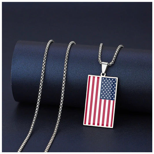 EDELSTAHL "USA FLAG" LÄNDERKETTE - ICERAIN JEWELRY
