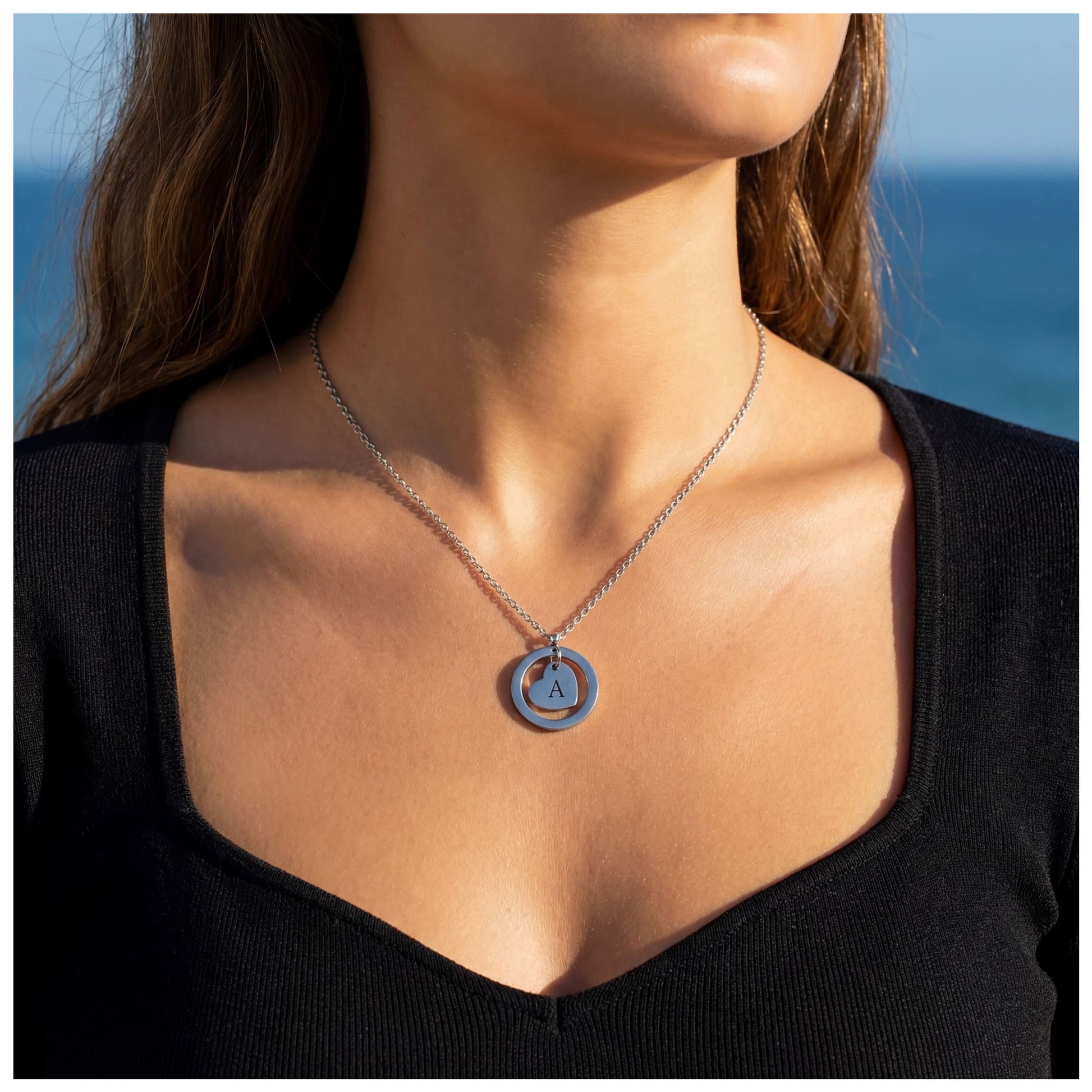 PERSONALISIERTE EDELSTAHL ANFANGSBUCHSTABEN "HEART" KETTE - ICERAIN JEWELRY