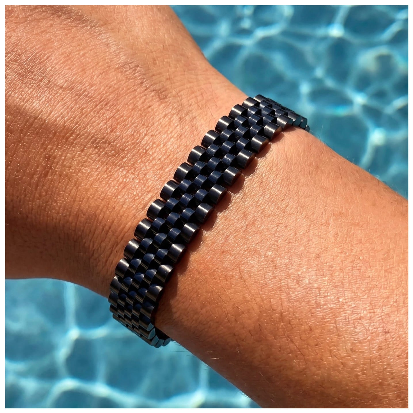 SALE | EDELSTAHL 10MM 17CM "BLACK JUBILEE" ARMBAND - ICERAIN JEWELRY