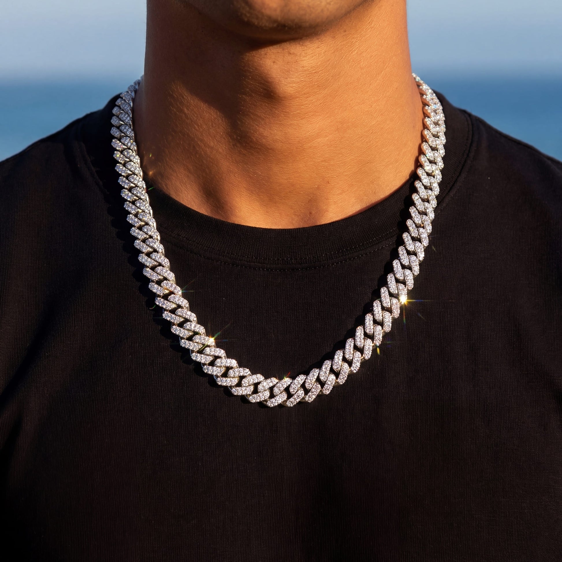 SALE | ICED OUT 10MM 55CM "SILVER PRONG CUBAN" KETTE [HEAVY VERSION] - ICERAIN JEWELRY