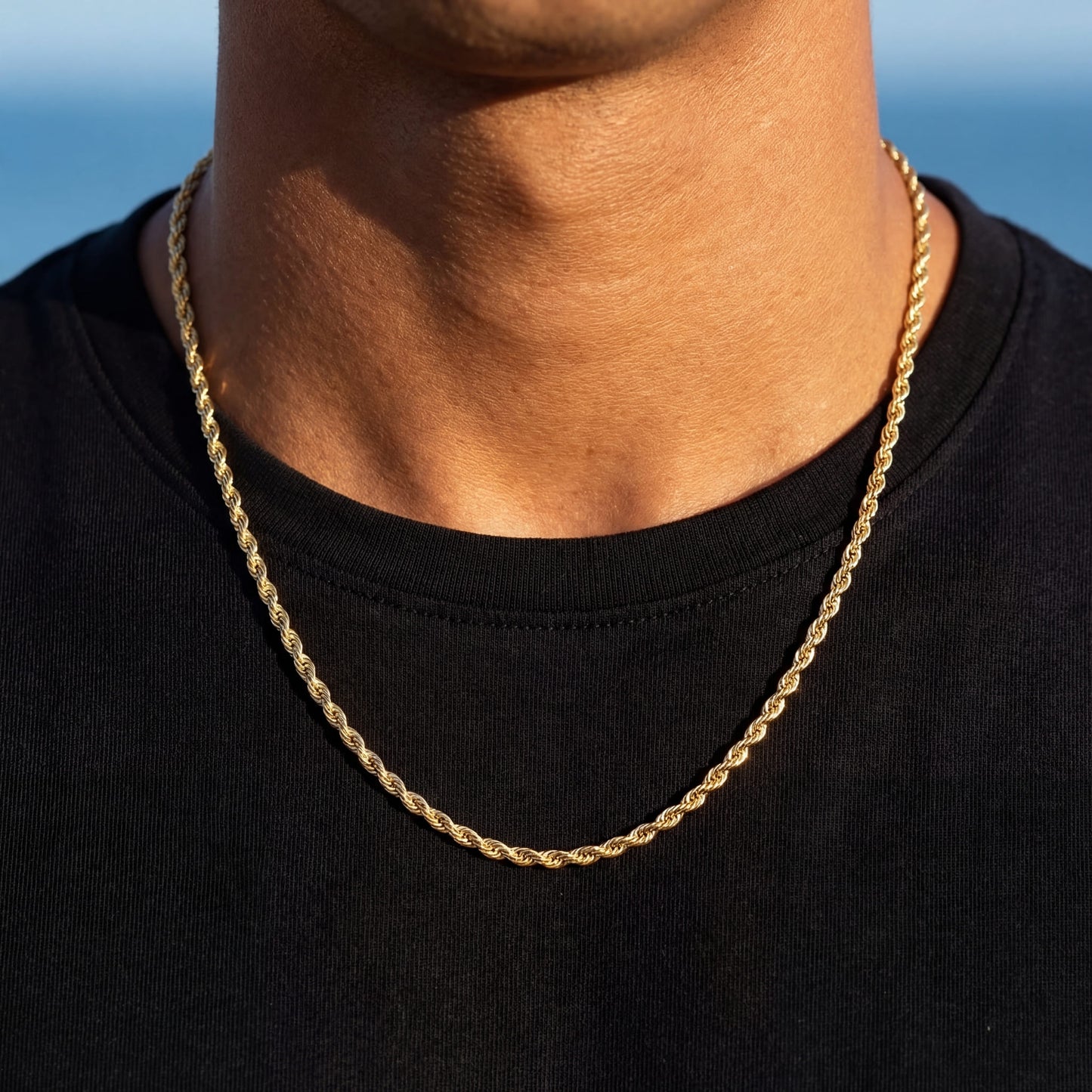 925S SILVER 18K GOLD "ROPE" KETTE - ICERAIN JEWELRY