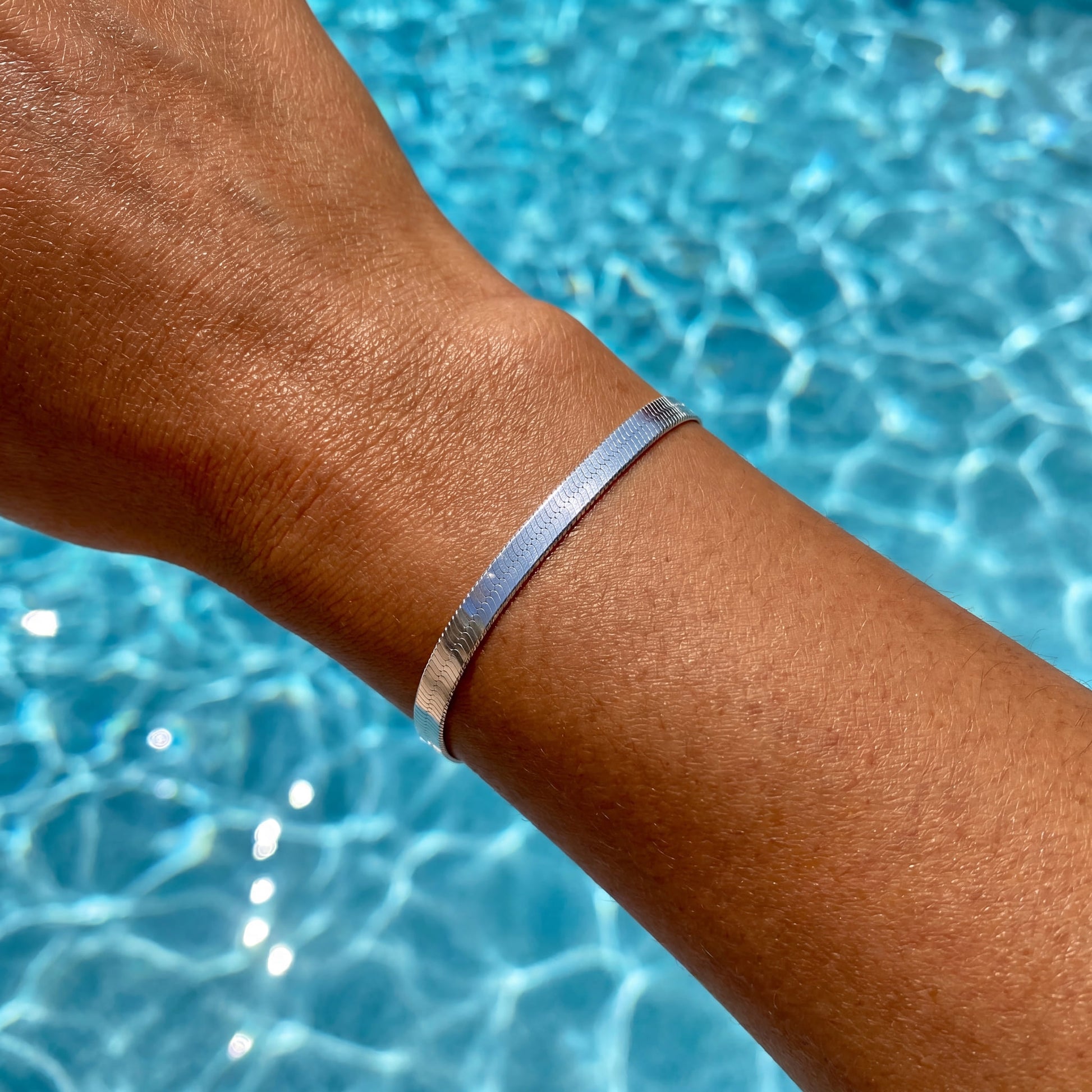 925S SILVER "HERRINGBONE" ARMBAND - ICERAIN JEWELRY