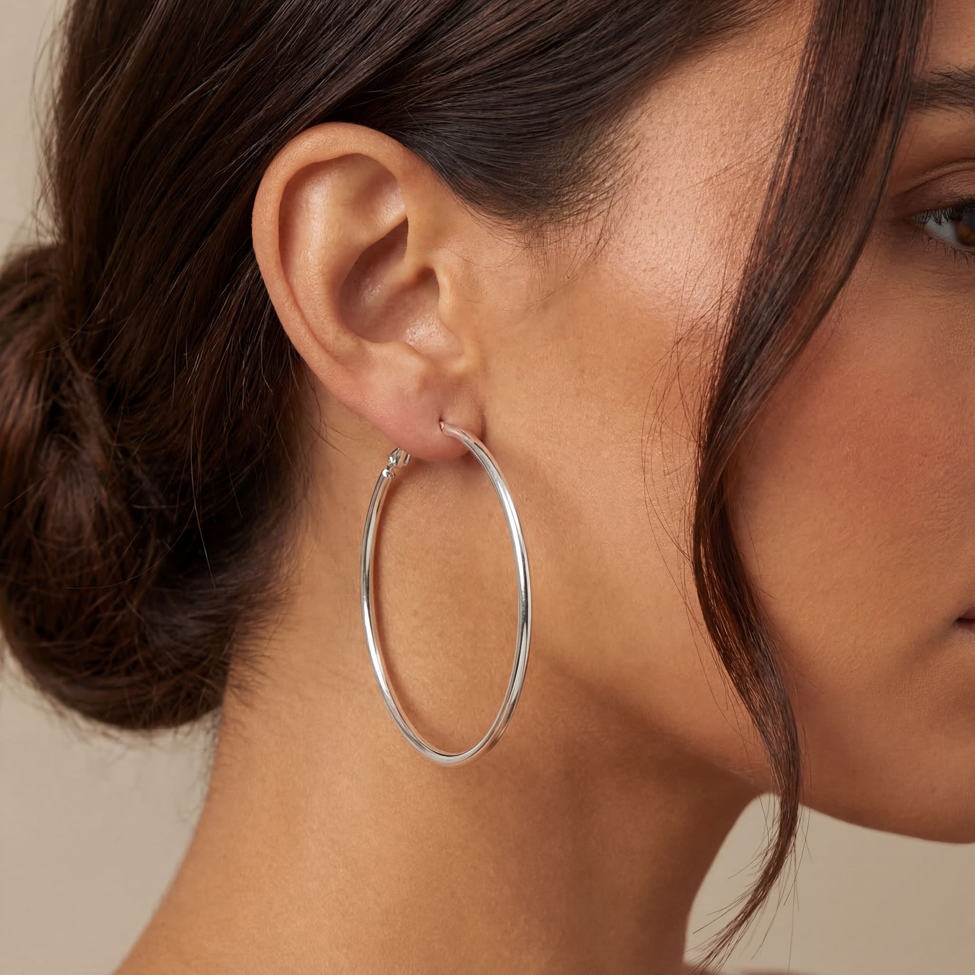 SALE | 925S SILVER 50MM "HOOP" OHRRINGE - ICERAIN JEWELRY