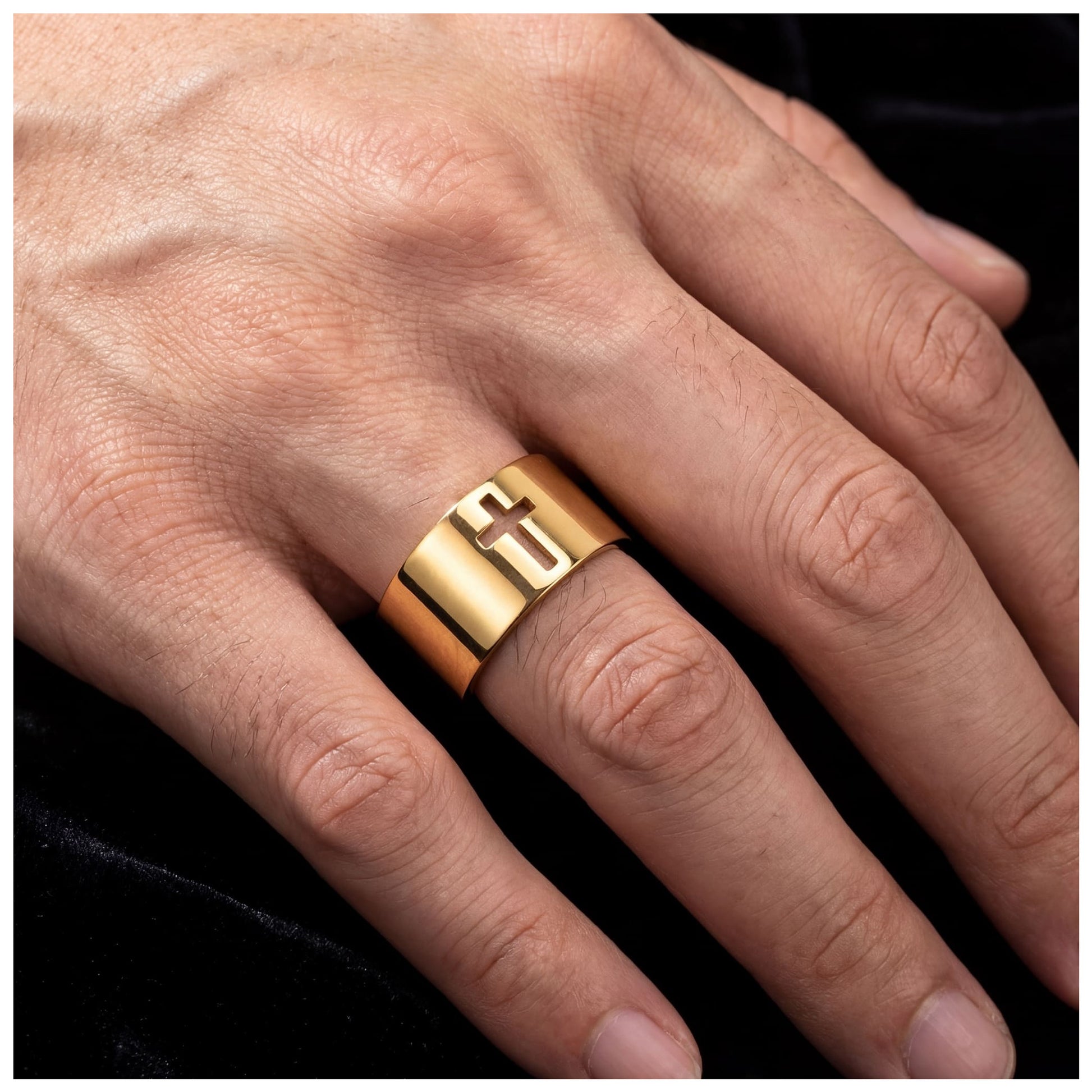 EDELSTAHL "CROSS V4" RING - ICERAIN JEWELRY