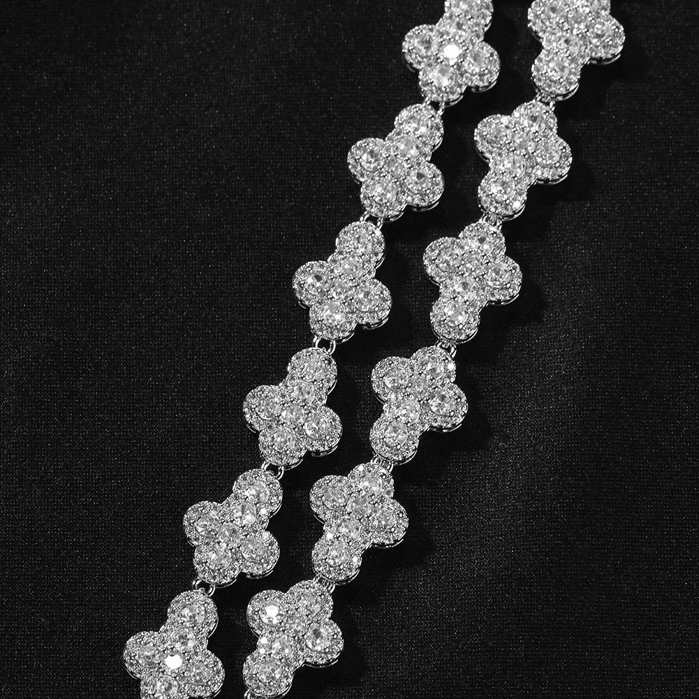ICED OUT 11MM "SILVER CROSS" ARMBAND - ICERAIN JEWELRY
