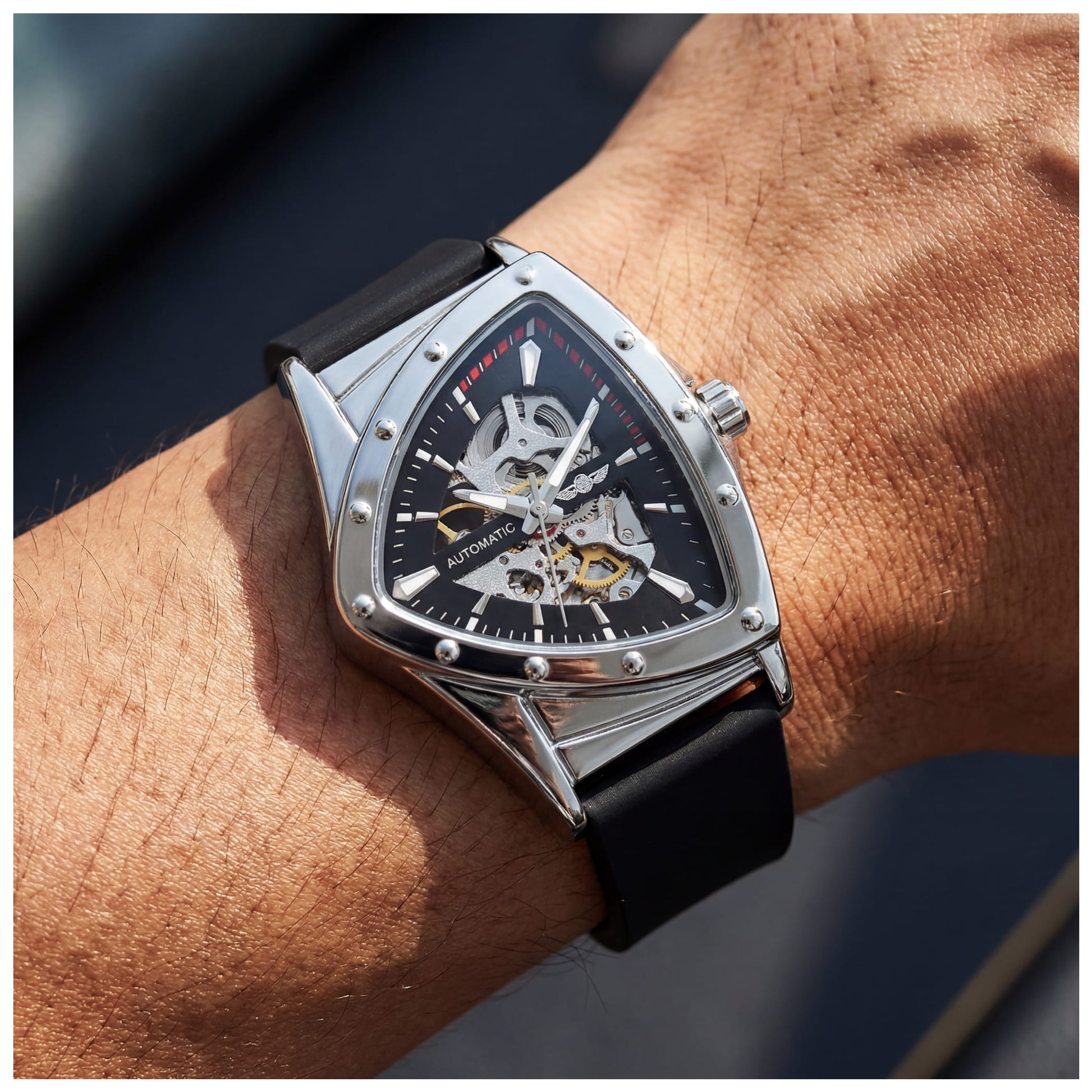 EDELSTAHL AUTOMATIK "TRIANGLAR" UHR - ICERAIN JEWELRY