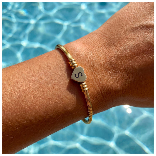 PERSONALISIERTES EDELSTAHL ANFANGSBUCHSTABEN "HEART" ARMBAND - ICERAIN JEWELRY