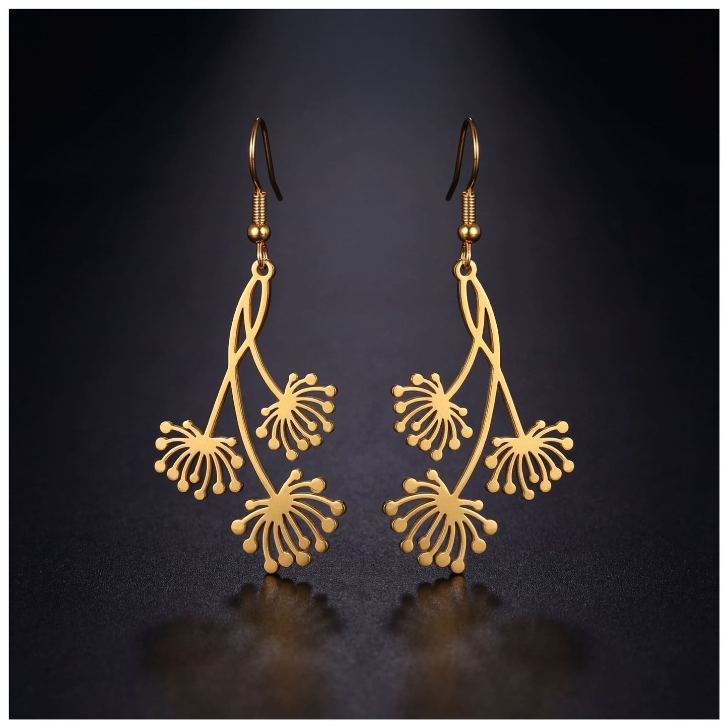 EDELSTAHL "GOLD FLOWER" OHRRINGE - ICERAIN JEWELRY