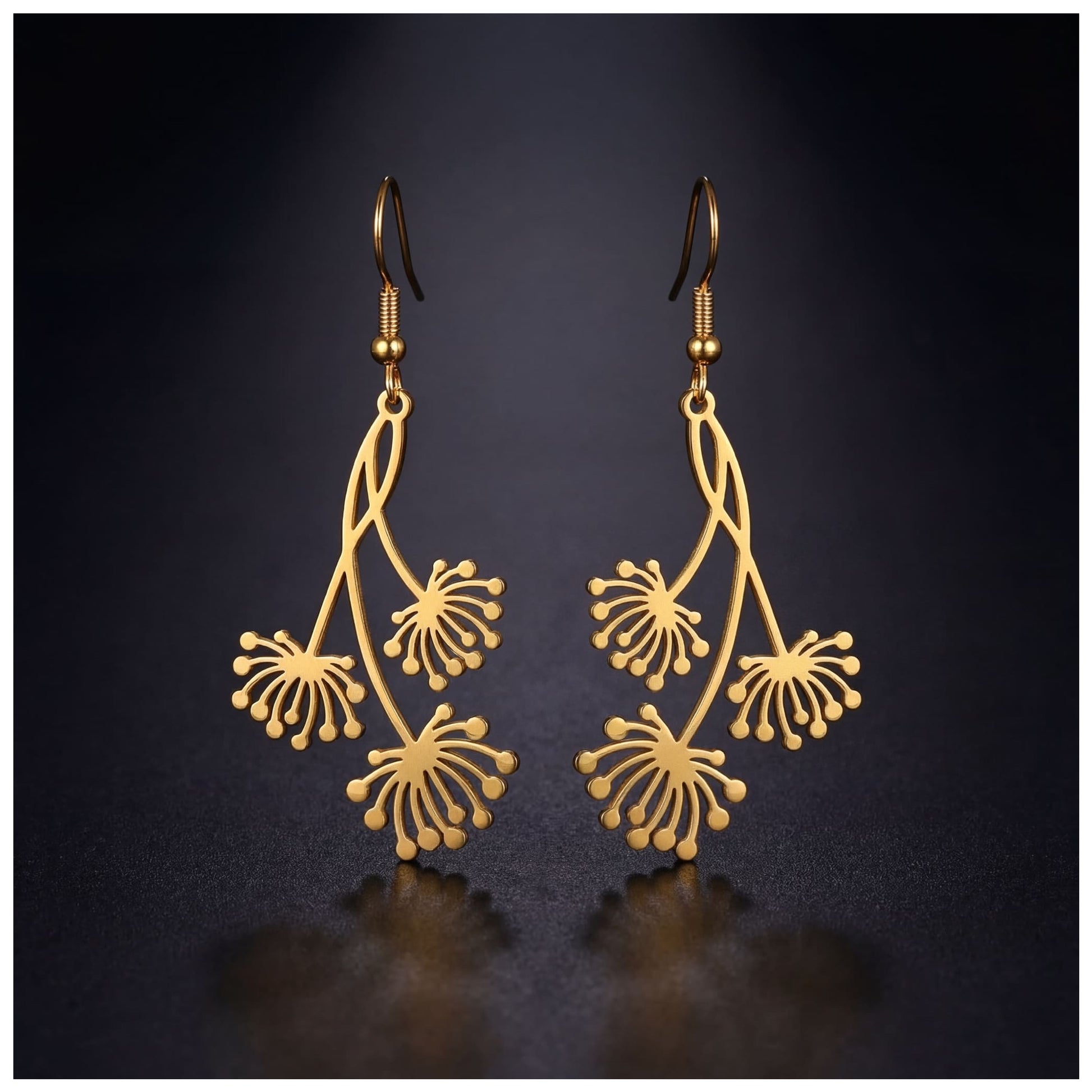 EDELSTAHL "GOLD FLOWER" OHRRINGE - ICERAIN JEWELRY